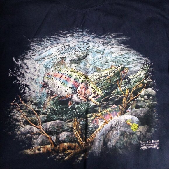 Hanes Other - Vintage Find 12 Rainbow Trout Fish Oregon Coast Illustration T-Shirt